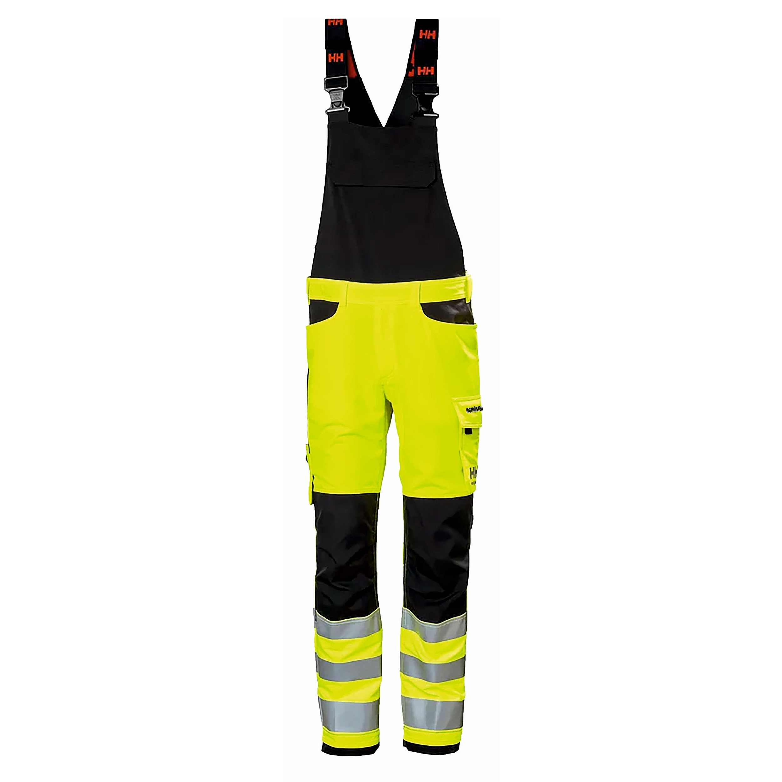 Kalhoty reflexní s laclem Helly Hansen Alna 4X Work Bib CL 2 žlutá/eben logo MTS